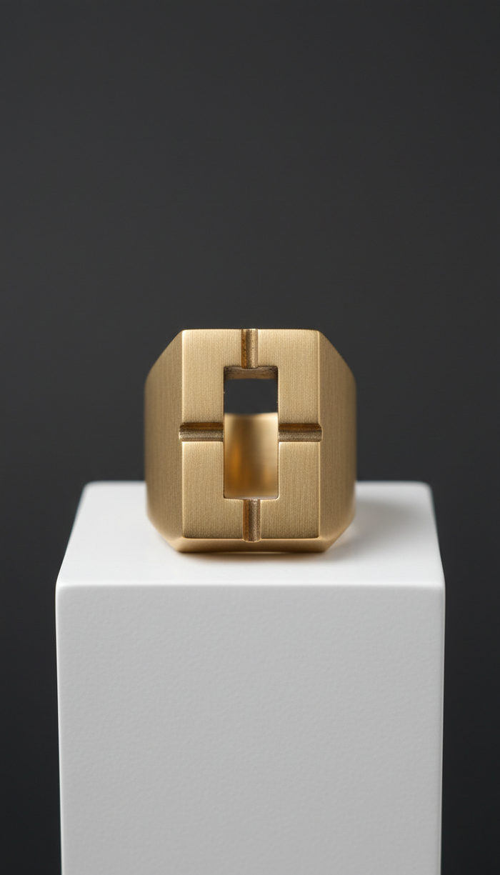 Brass Architect Statement Ring